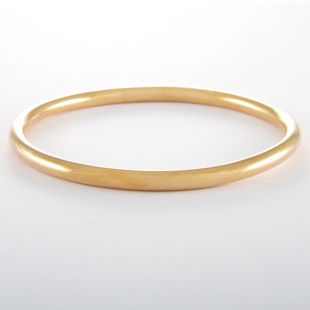 Sterling Silver Rose Gold Plated Tube Bangle