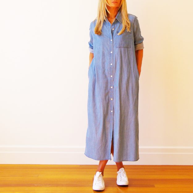 Belle Long Denim Shirt Dress