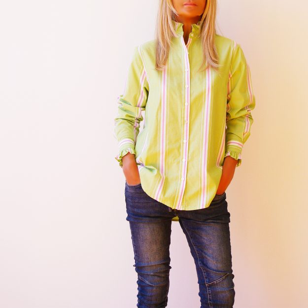 Maple Pistachio Cotton Stripe Shirt