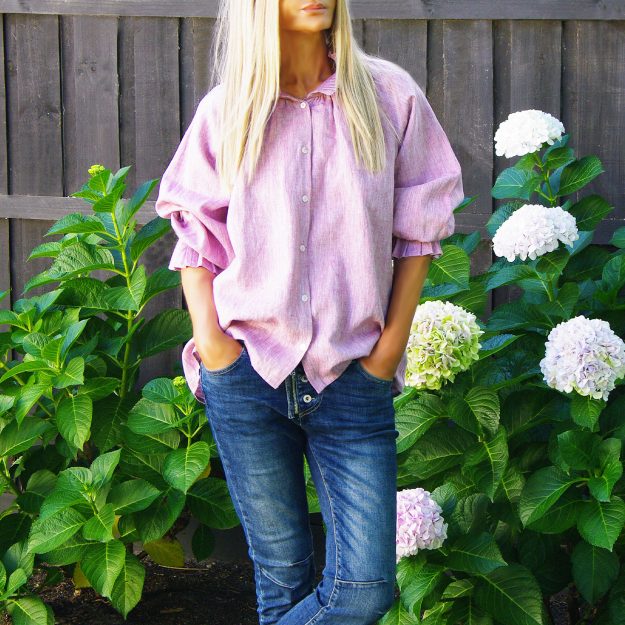 Sammi Raspberry Linen Shirt